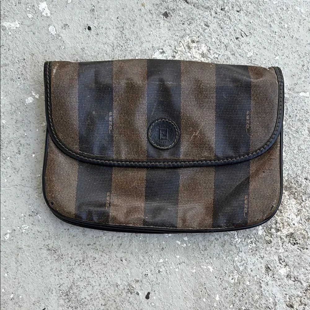 Vintage Fendi Pecan canvas crossbody
